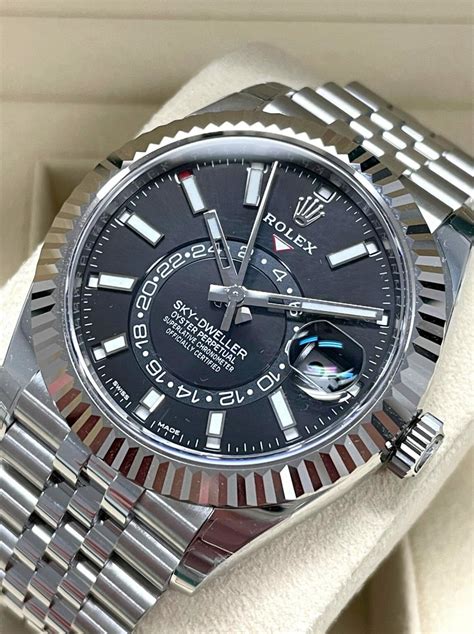 rolex sky-dweller schwarz|rolex sky dweller price used.